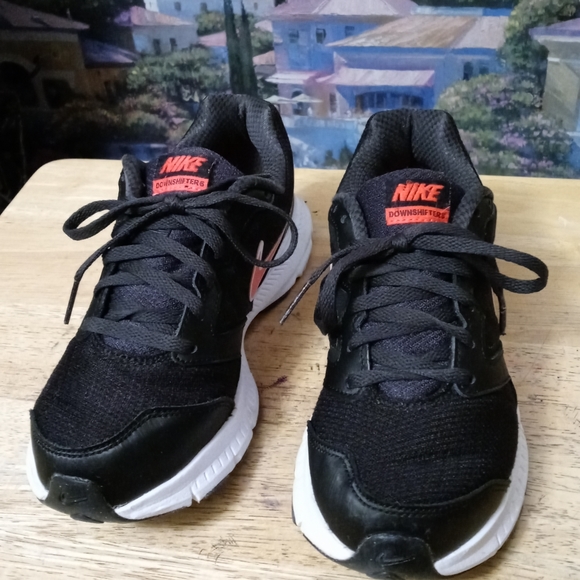👩Nike Downshifter 6 Black/Coral Athletic Shoes - Size 6.5 - 684765-002🏃📿🦋💐 - Picture 8 of 11